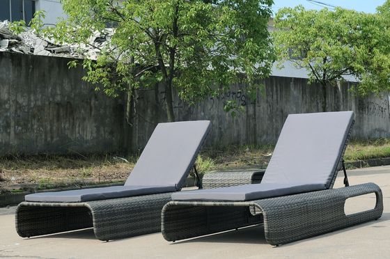 Hot Selling Grey Beach Wicker Daybed Outdoor Rattan Daybed Lounge Furniture