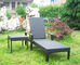 Outdoor Garden Sunlounger , Black Foldable Beach Lounge Chair