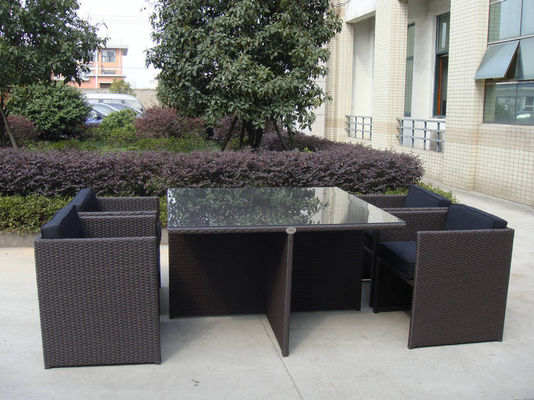 5pcs rattan cube sets outdoor wicker sofa set with square table
