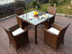 All Weather Plastic Rattan Garden Dining Sets With Chair And Table